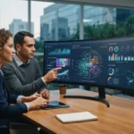 Tela da plataforma Ativa Monitor exibindo gráficos e análises de visibilidade de marca em inteligências artificiais como Chat